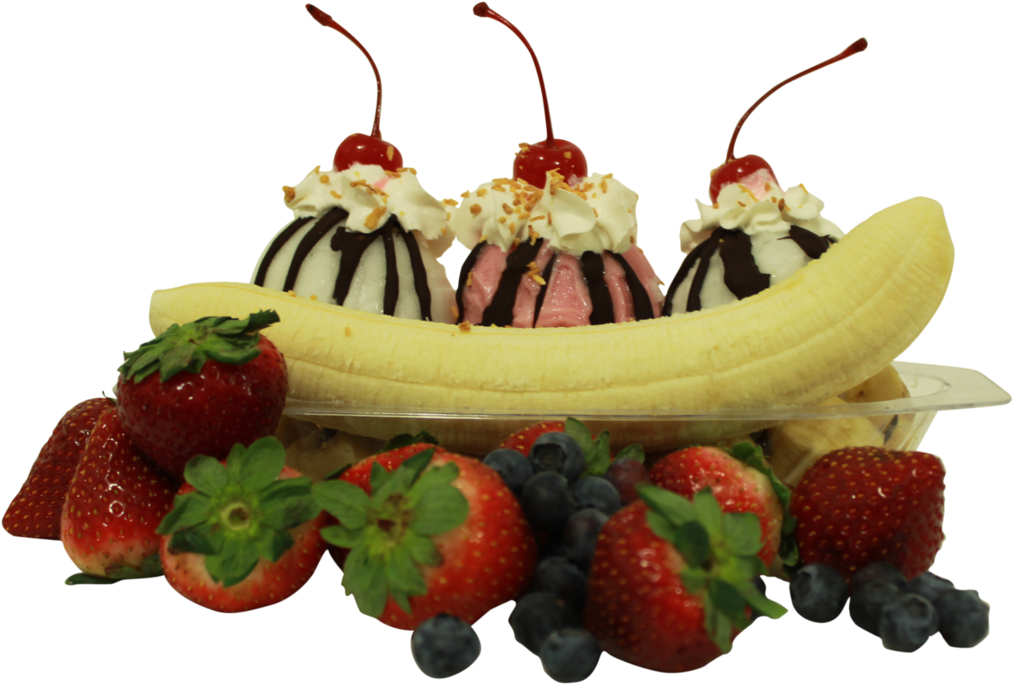 Green Direct Banana Split Boats With Lids / Ice Cream - Strawberry (1024x693), Png Download