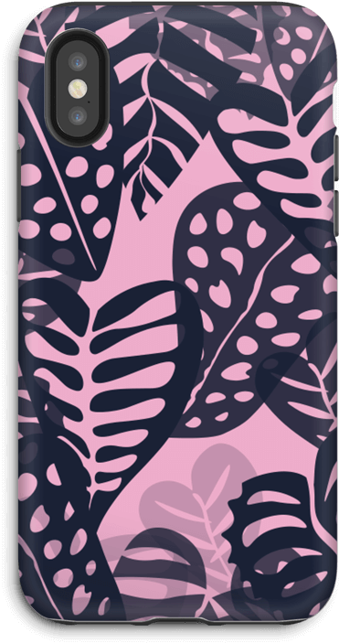 Tropical Plants Navy - Mobile Phone Case (499x800), Png Download