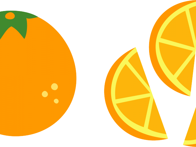 Drawn Fruit Orange Slice (640x480), Png Download