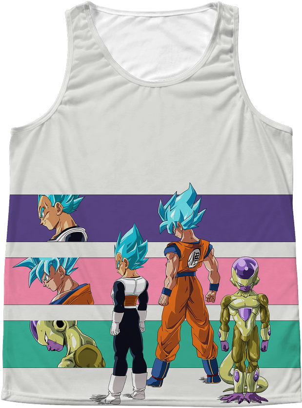 Super Saiyan Goku Vegeta Frieza 1 Sided 3d Tank Top - Goku (1024x1024), Png Download