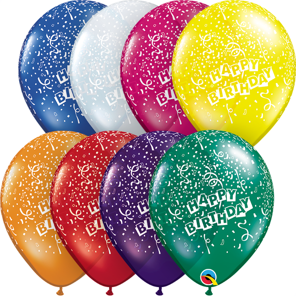 12450 11″ Birthday Confetti - Balloon (600x600), Png Download