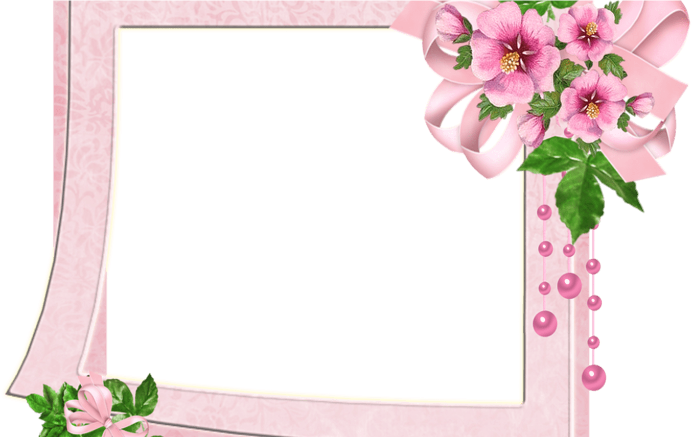 Cute Pink Transparent Photo Frame With Flowers Gallery Cute Flower Frame Png Full Size Png Download Seekpng