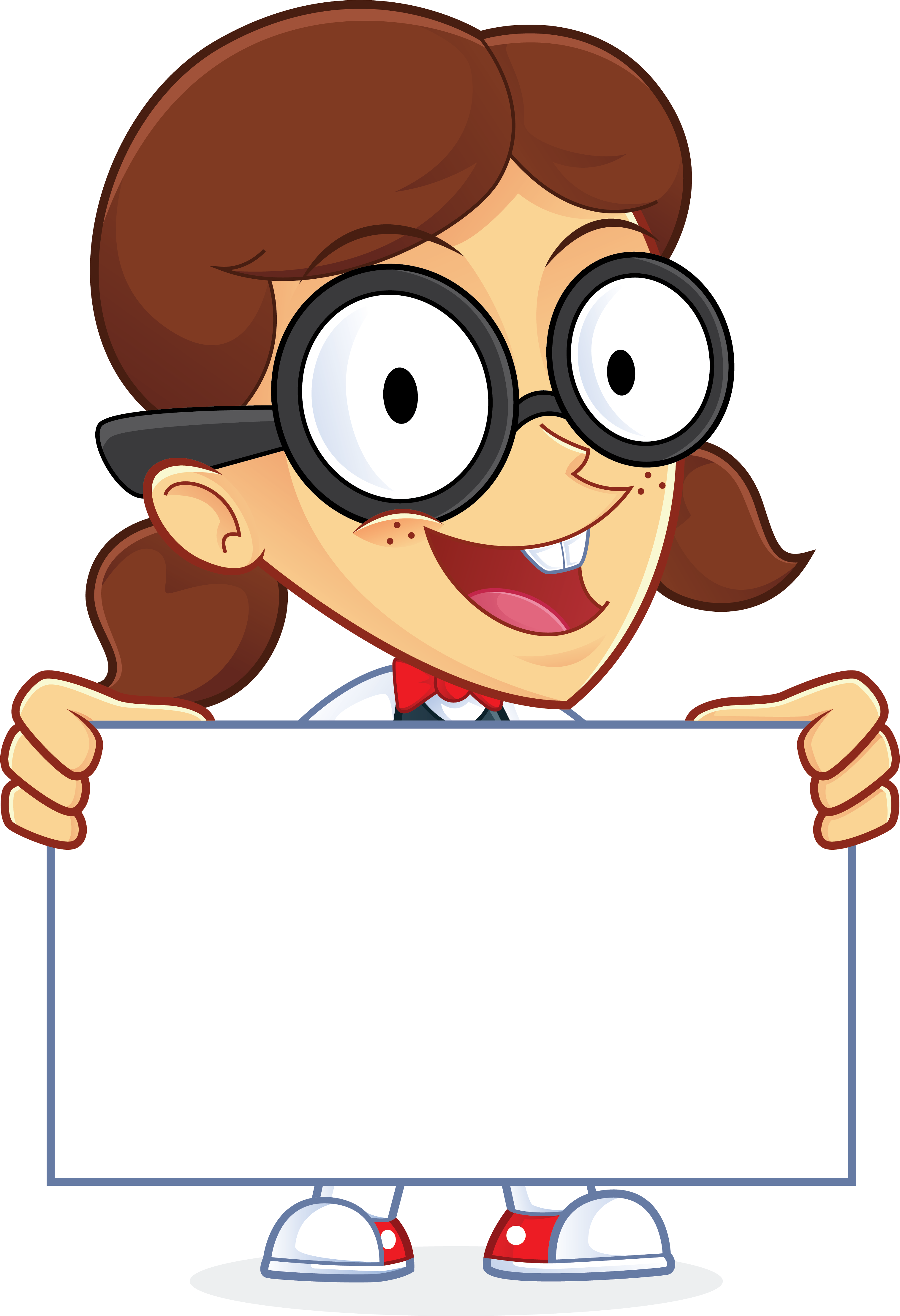 Image Library Download Nerd Clipart Parental Advisory - Girl Geek Cartoon (3031x4434), Png Download