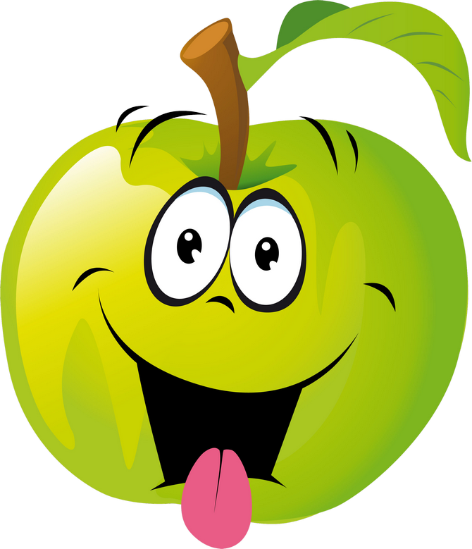 Apfel Mit Smiley - Fruits Clipart Smileys (670x779), Png Download