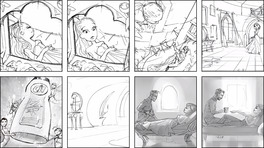 Was To Show How Sleeping Beauty Maintains Her Tower - Sketch (1100x618), Png Download