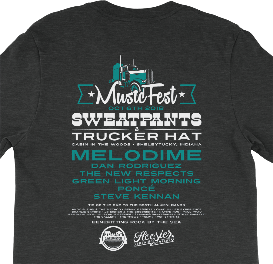 Sweatpants & Trucker Hat Music Festival '18 Women's - Active Shirt (900x900), Png Download