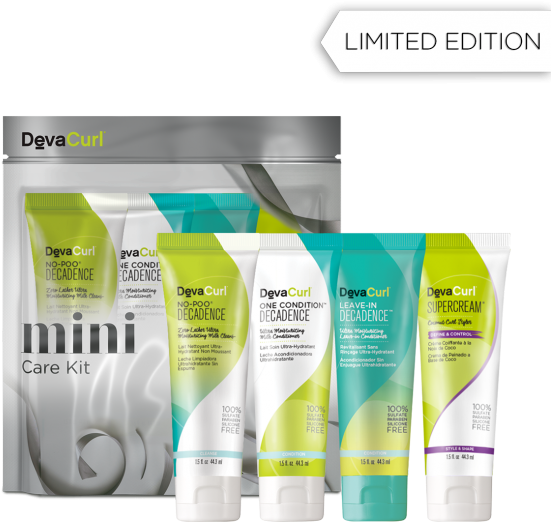 Buy Super Curly Mini Care Kit From Devacurl, Hair Products - Deva Curl Mini Kit (590x590), Png Download