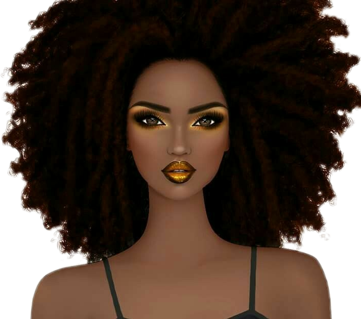 Blackpower Tumbrl Tumblrgirl Girl Curly Draw - Dibujo Mujeres Negras (707x625), Png Download