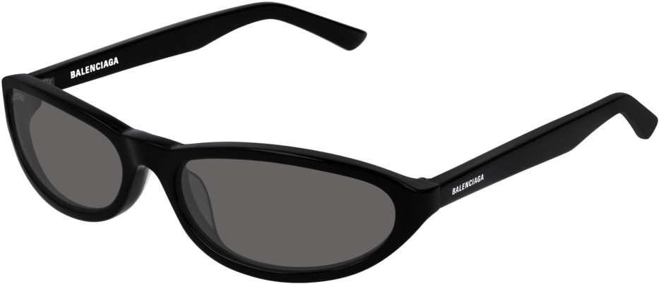 Balenciaga Frame Bb0007s-001 - Matte Black Polarized Ray Bans (1000x560), Png Download