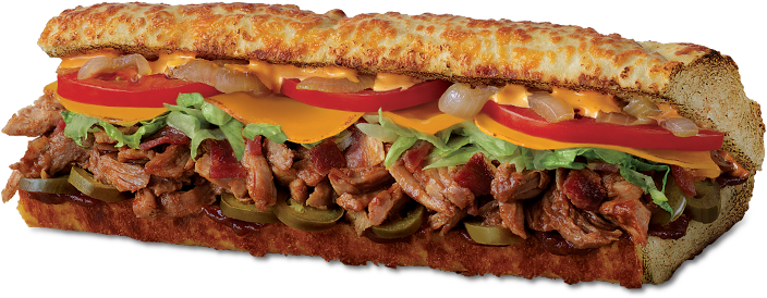 Spicy Chipotle Pulled Pork Sub Sandwich - Fast Food (871x410), Png Download