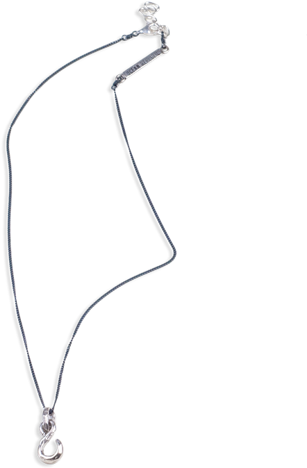 Fish Hook Necklace Silver Slide - Sketch (1093x808), Png Download