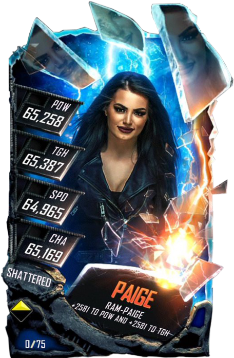 Paige S5 24 Shattered - Wwe Supercard Shattered Cards (456x720), Png Download