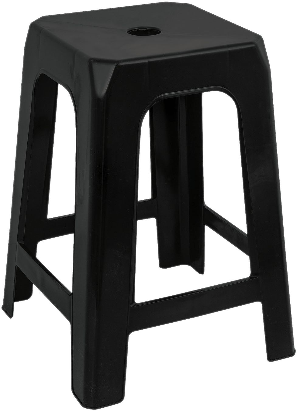 Black Plastic Stool - Plastic Stool Png (1460x1500), Png Download