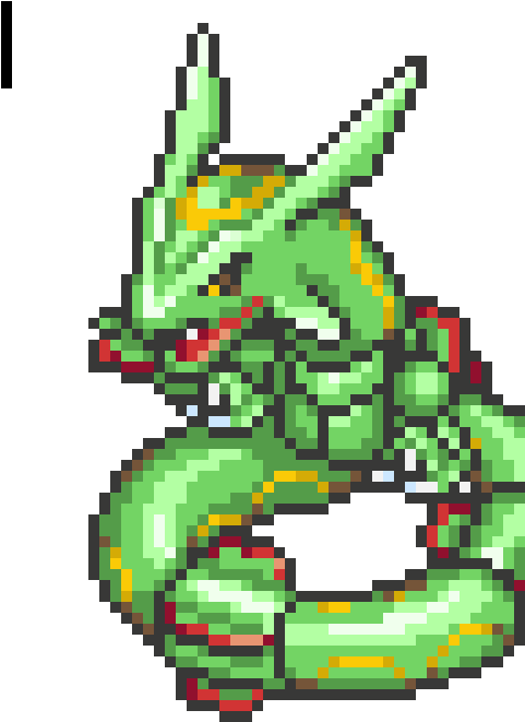 Rayquaza - Pokemon Pixel Art (480x760), Png Download