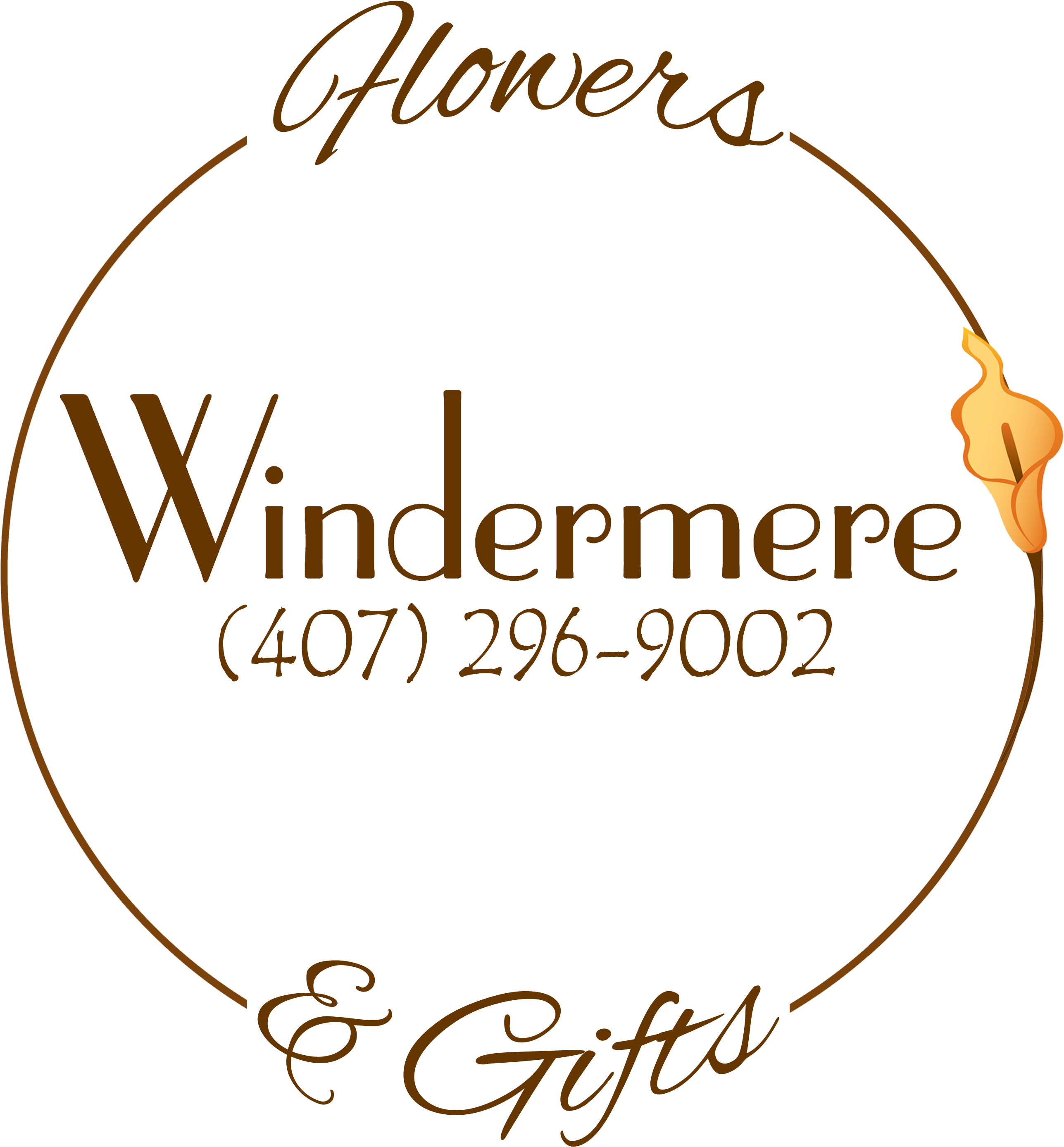 Windermere Flowers & Gifts - Calligraphy (2613x2786), Png Download