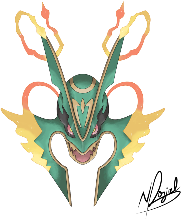 833 X 960 4 - Mega Rayquaza Rayquaza Head (833x960), Png Download