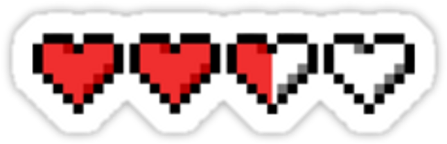Heart Hearts Minecraft Corazon Corazones Vida Life - Pixel Sticker Png (1024x983), Png Download