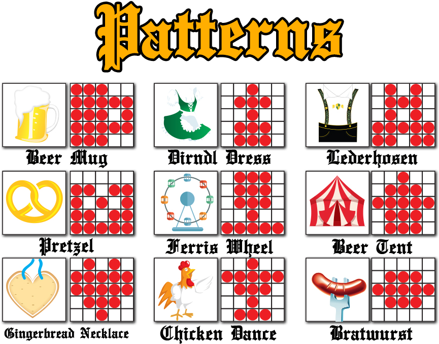 Crazy Oktoberfest Patterns - Fun Bingo Patterns (914x694), Png Download