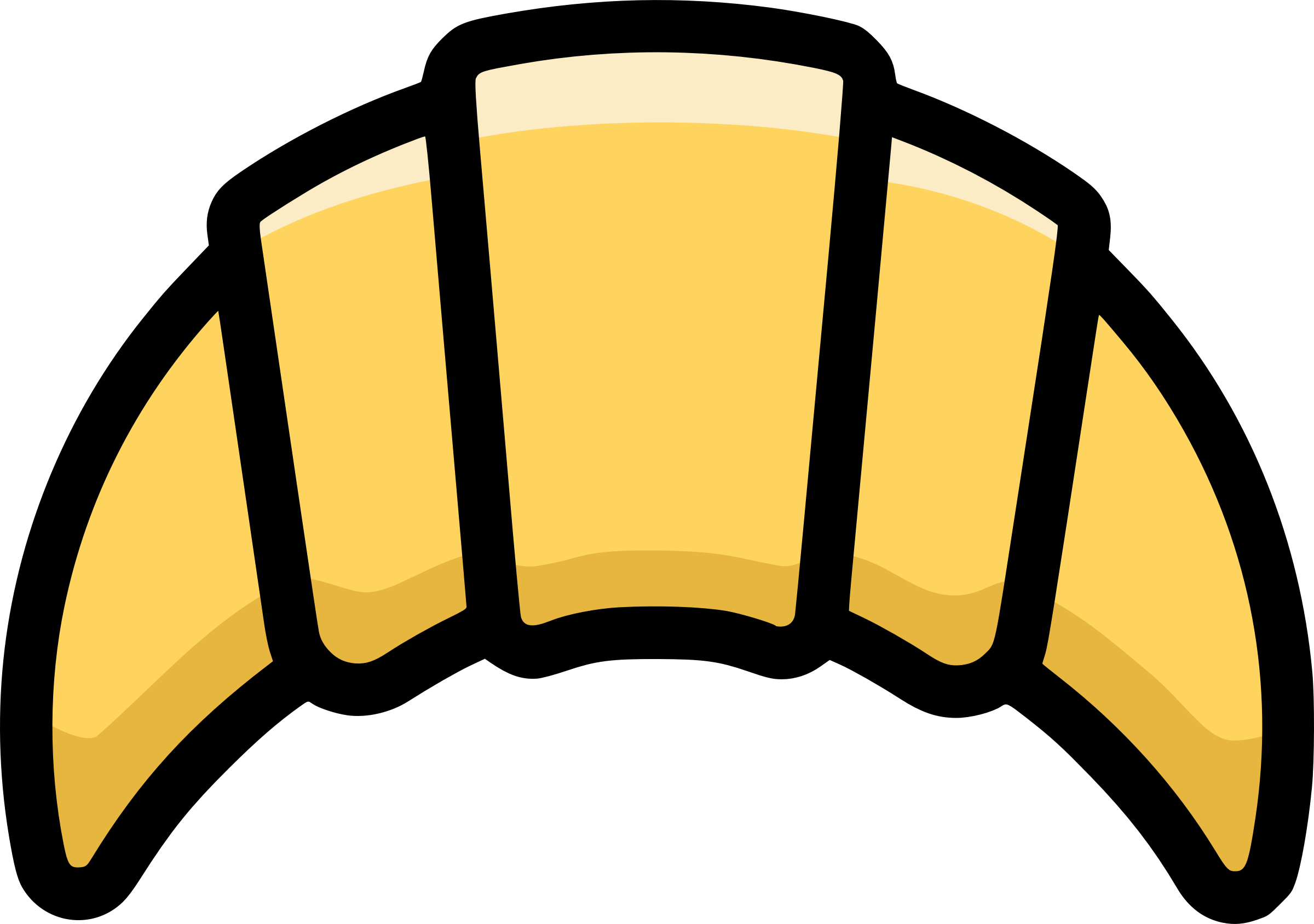 Big Image - Clipart Croissant (2400x1688), Png Download