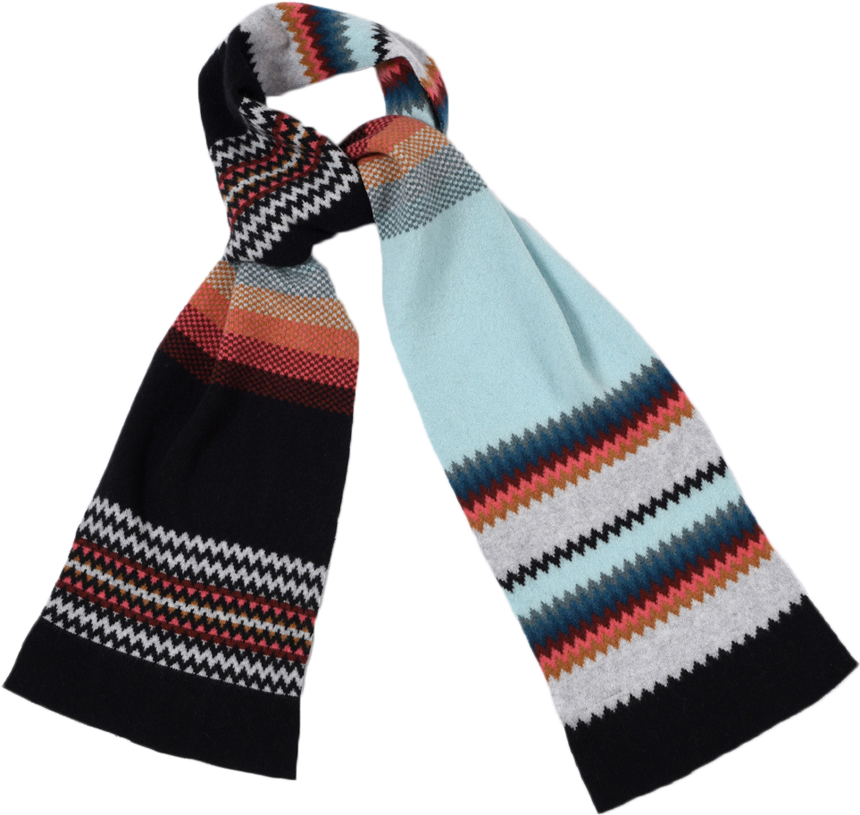Women's Zigzag Wool Scarf -coral - Wool (1068x1068), Png Download