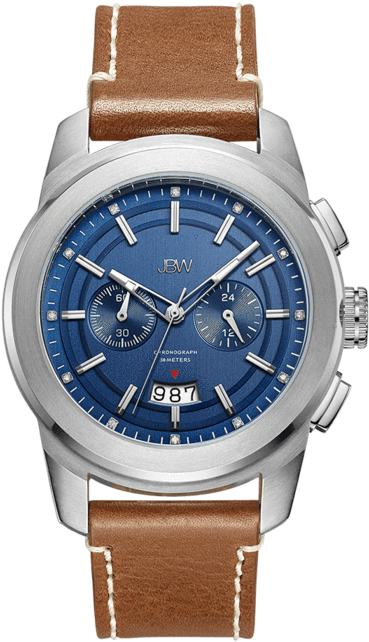 Jbw Mohawk J6352d Stainless Steel Brown Leather Diamond - Jbw J6352e (700x700), Png Download