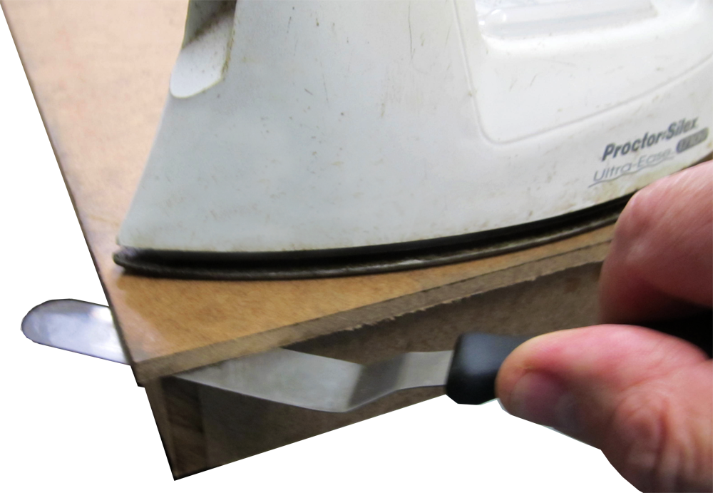 More Heat In The Corner And Cutting The Glue With A - Clothes Iron (1000x691), Png Download