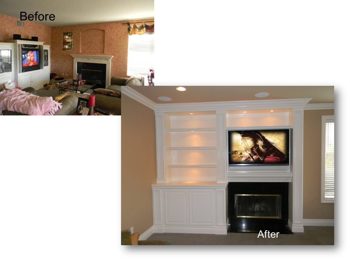 Fireplace Projects - Fireplace Entertainment Center (1437x1074), Png Download