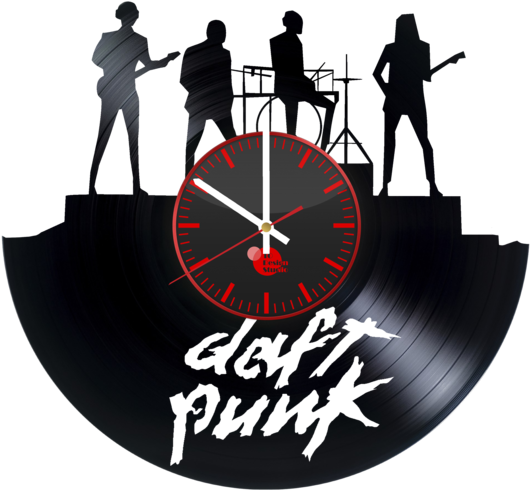 Daft Punk Band Handmade Vinyl Record Wall Clock Big - Daft Punk Ft Jay Z Computerized (600x600), Png Download