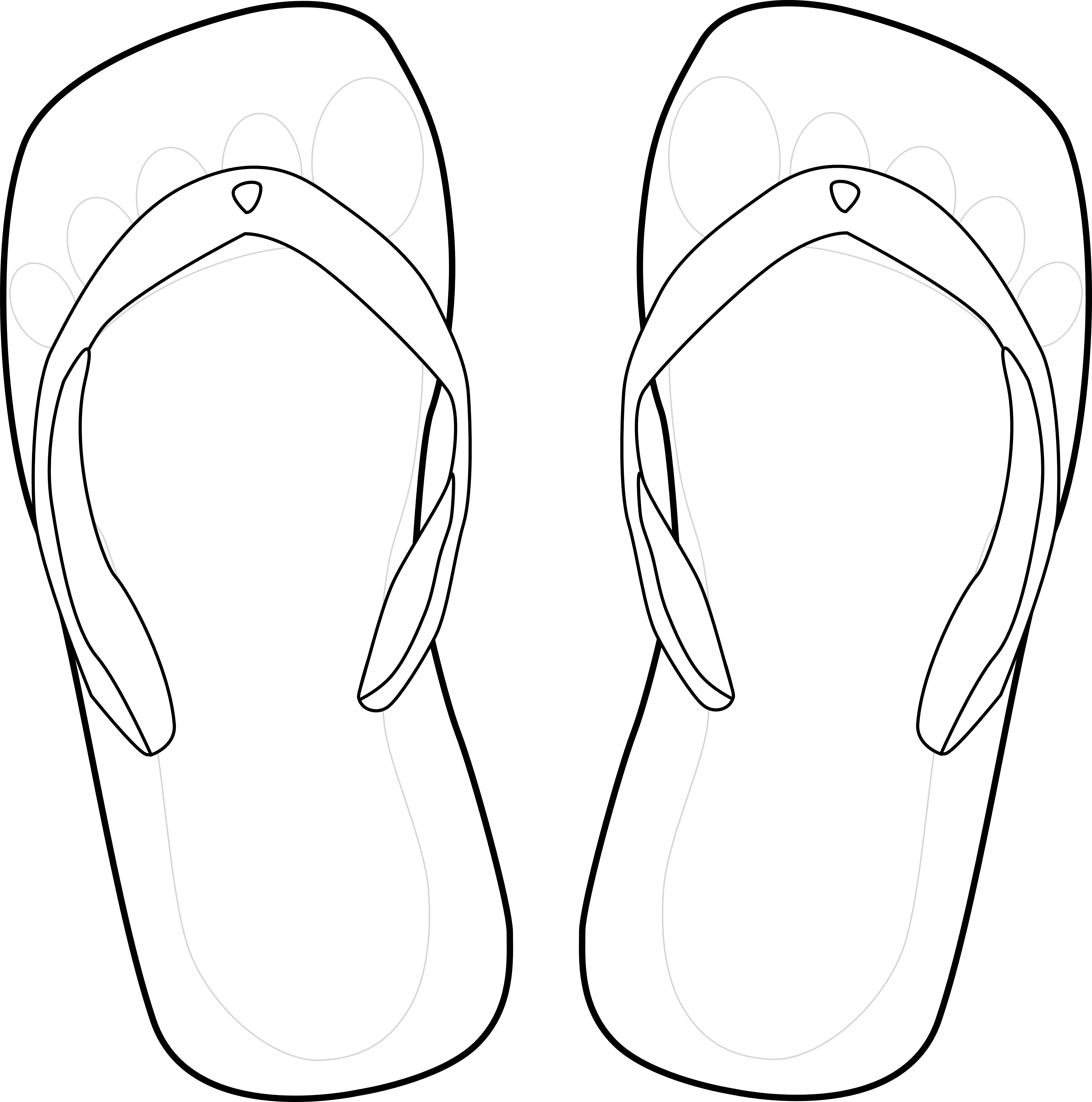 4444 X 4483 1 - Thongs Black And White (4444x4483), Png Download