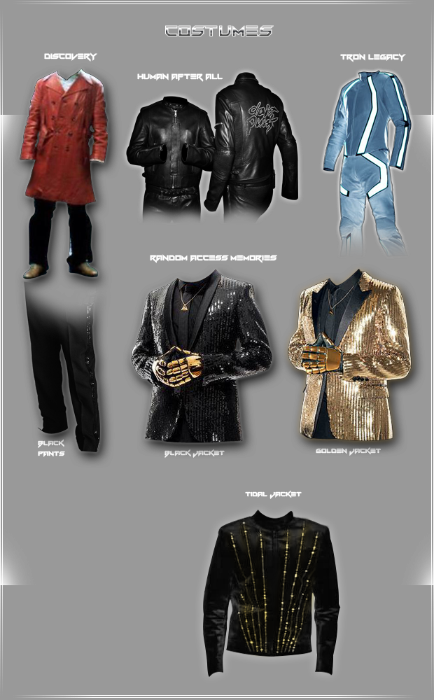 Golden History Guyman Comparaison Costumes - Daft Punk Jacket Neon (620x1000), Png Download