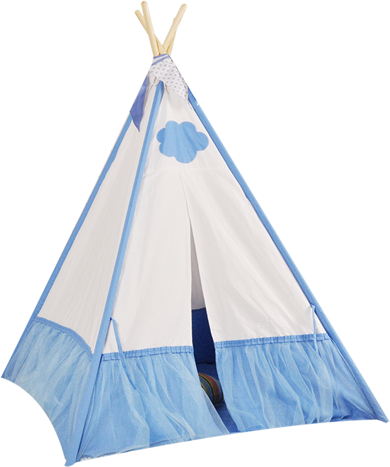 4-walls Teepee Tent Kids Teepees For Fun White And - Camping (800x800), Png Download