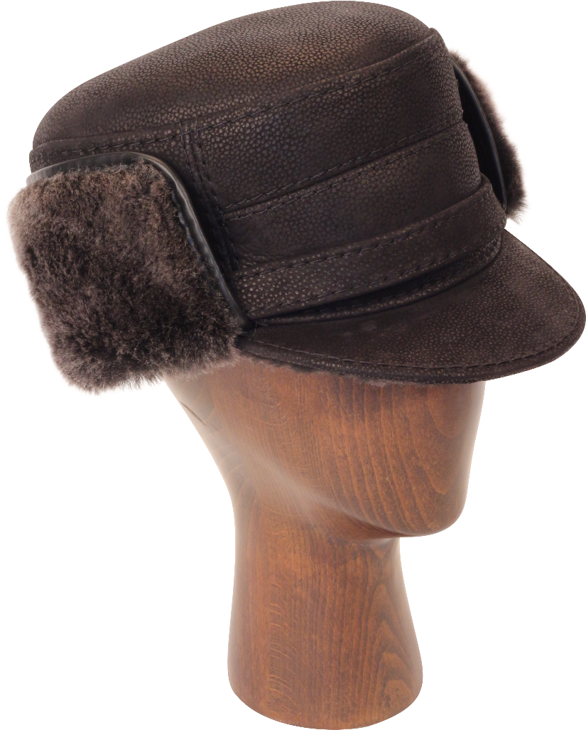 New Elmer Fudd Hat Black Leather Sku Sheepskin Northern - Wool (1066x1600), Png Download
