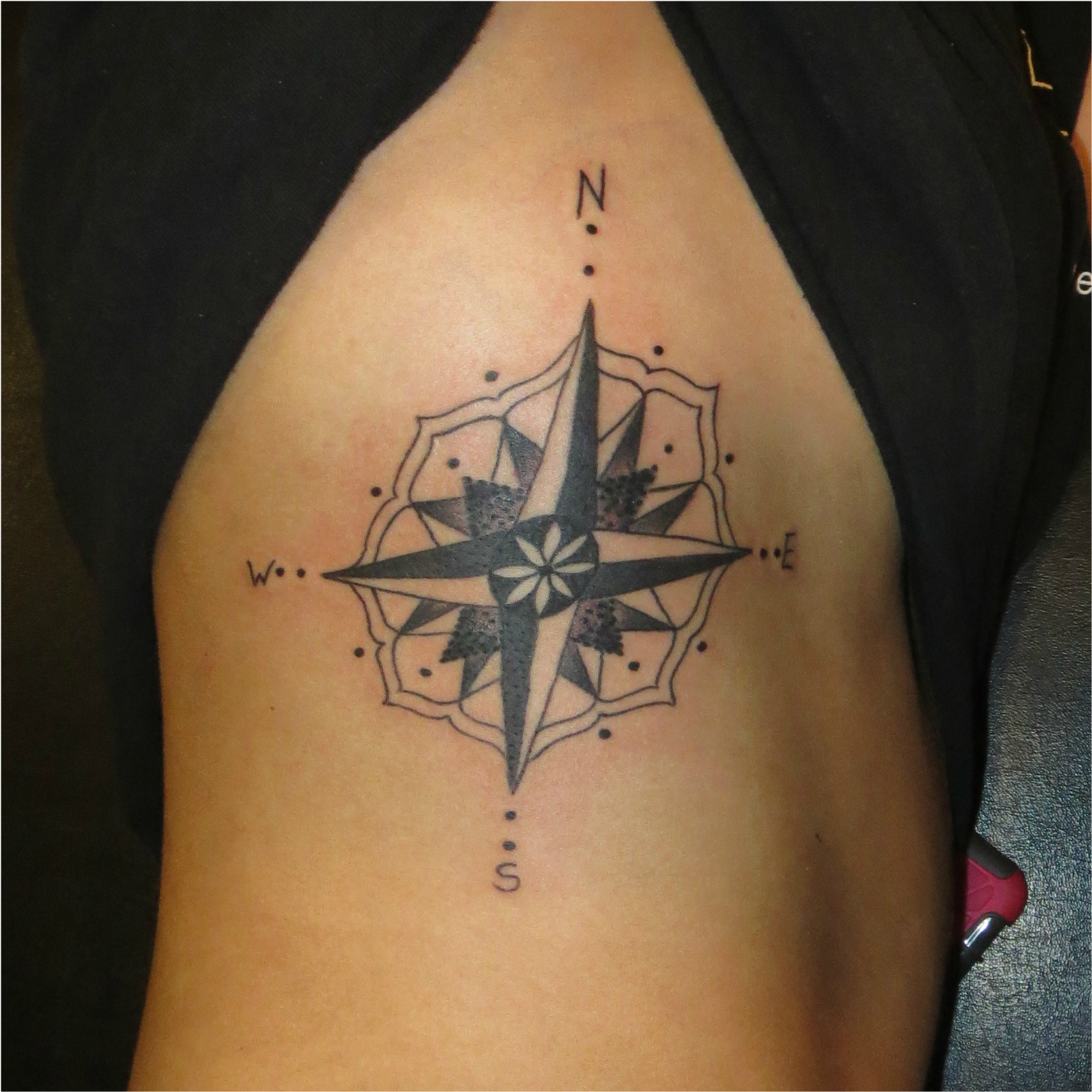 Kayla Wanted A Compass On Her Ribs - Tattoo (2112x2816), Png Download