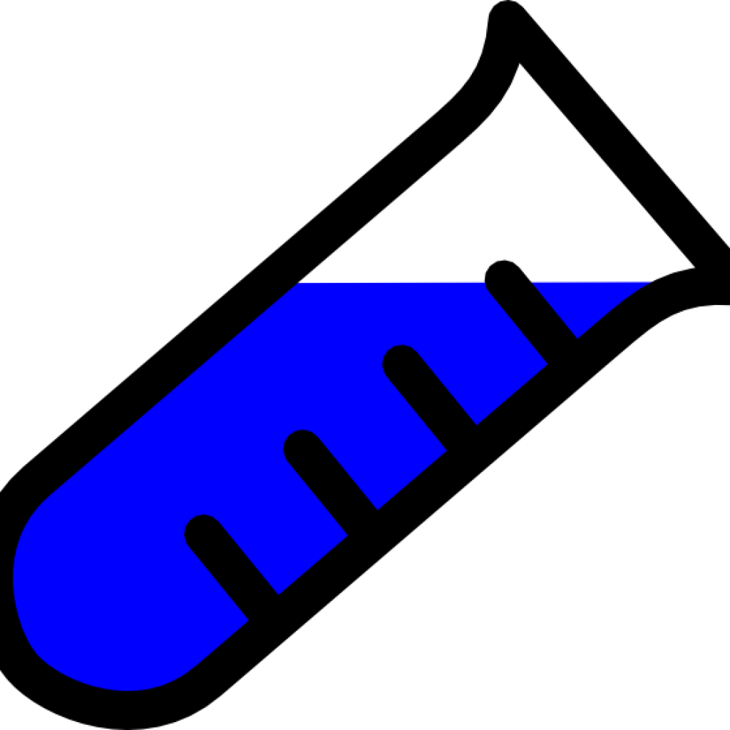 Test Tube Clip Art Blue Test Tube Clip Art At Clker - Test Tube Beakers Clipart (1024x1024), Png Download