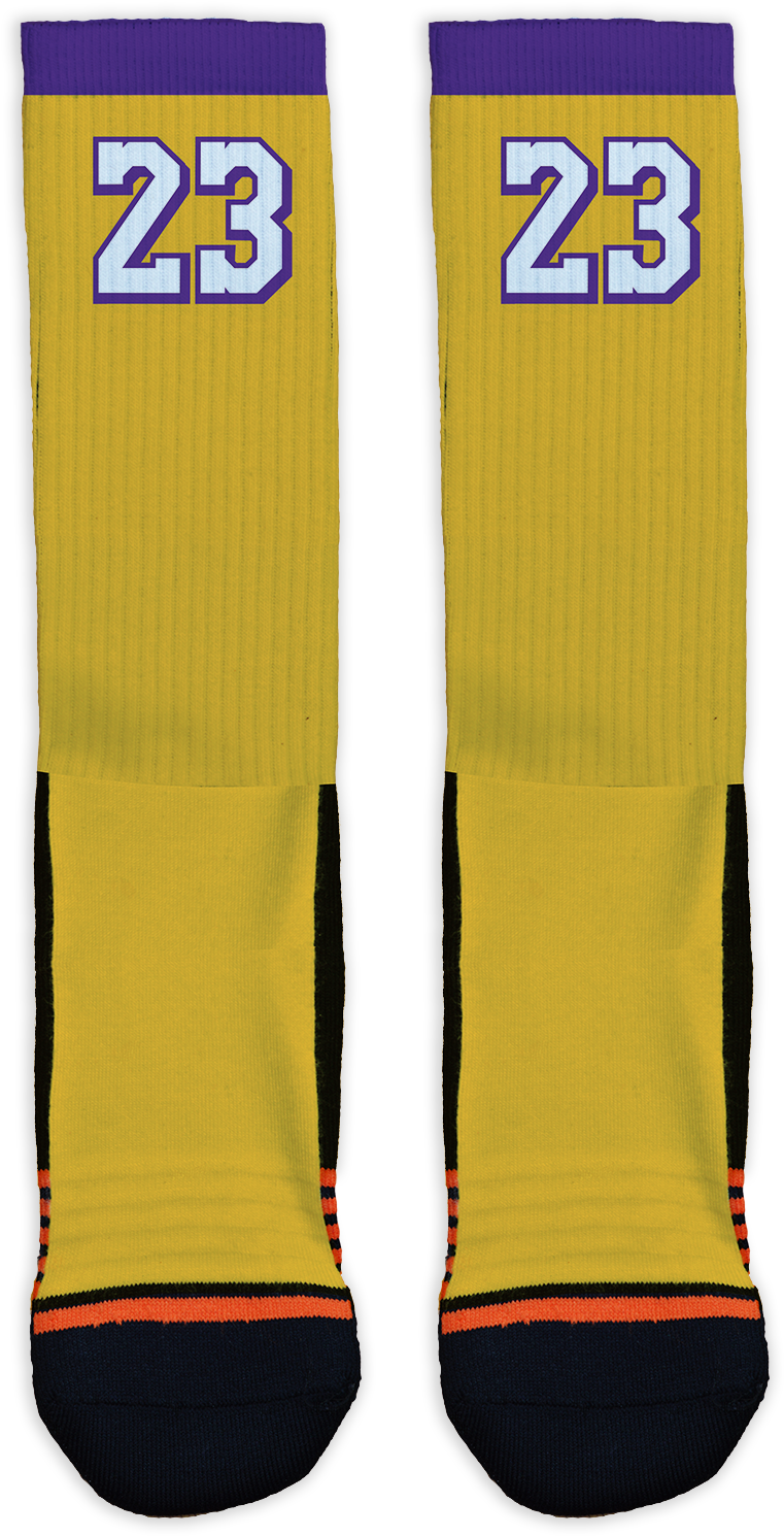Lakers 23 Gold - Sock (1548x1548), Png Download
