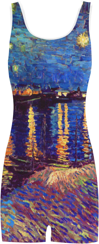 Van Gogh Starry Night Over Rhone Classic One Piece - Vincent Van Gogh (1000x1000), Png Download