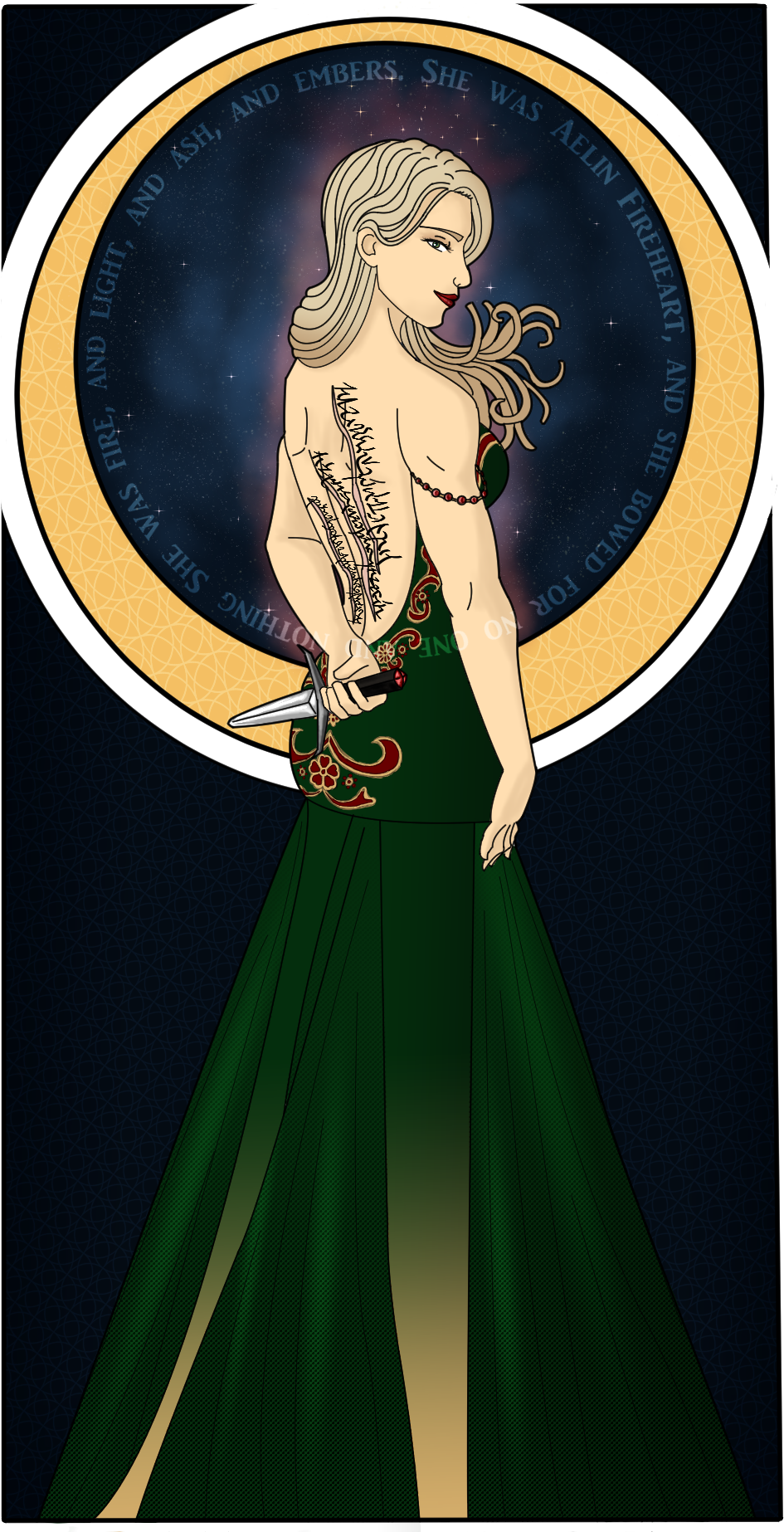 ““she Was Fire, And Light, And Ash, And Embers - Queen Aelin Ashryver Galathynius (969x1849), Png Download