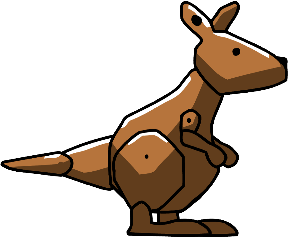 Kangaroo Clipart Brown - Scribblenauts Kangaroo (1019x866), Png Download
