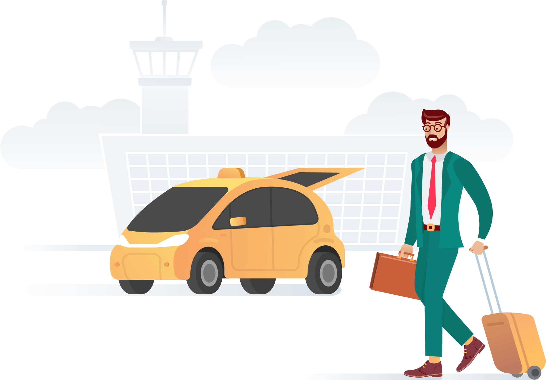 Airport Transport Taxi - City Car (2200x1300), Png Download