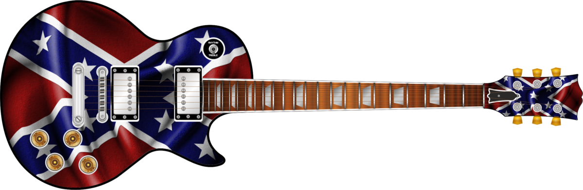 Confederate Flag Guitar Wrap Skin - American Flag Guitar Wrap (1200x392), Png Download