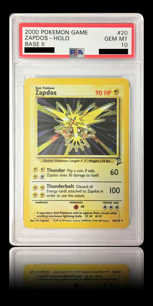Psa 10 Zapdos 20/130 - Pokemon Cart (498x996), Png Download