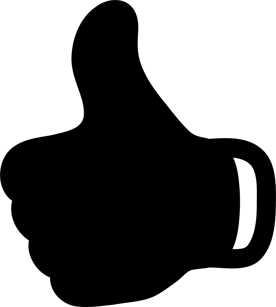 Thumb Up Black Hand Symbol Comments - Good Icon (880x980), Png Download