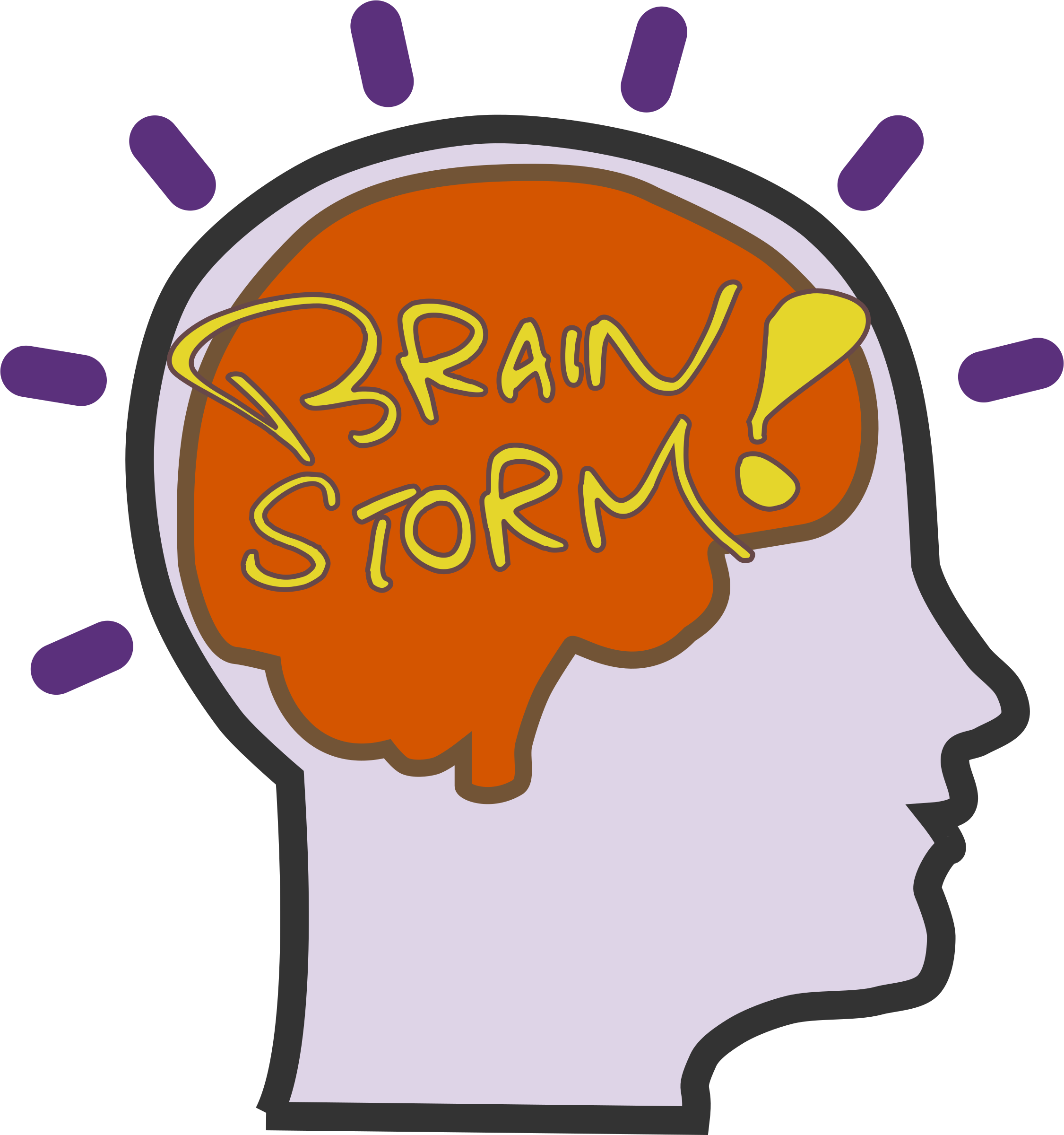 Big Image - Brain Drawing Clip Art (2251x2400), Png Download