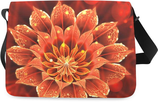 Red Dahlia Fractal Flower With Beautiful Bokeh Messenger - Messenger Bag (800x800), Png Download