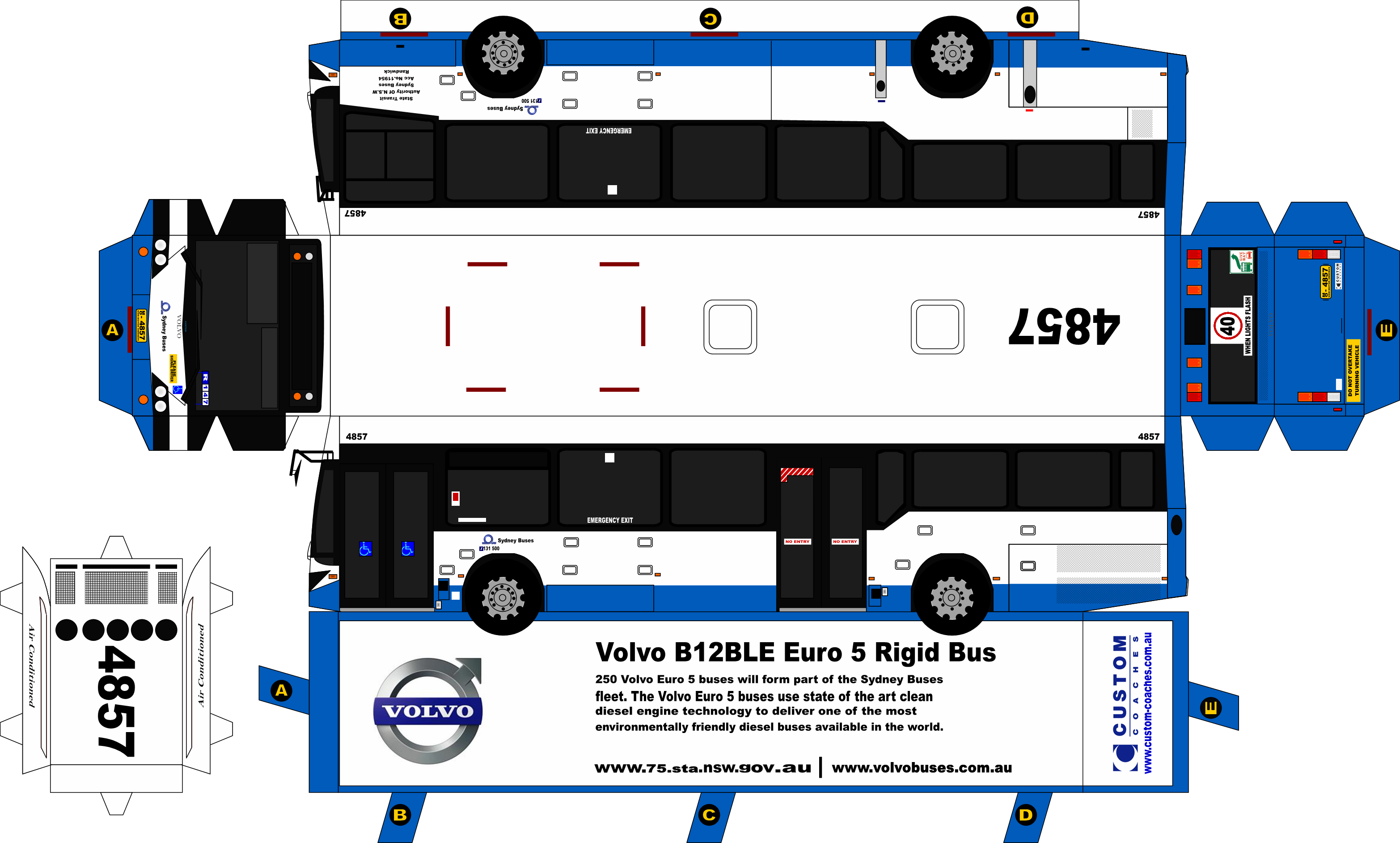 Volvo, Paper Craft, Jumping Jacks, Cut Outs, Toys, - Transit Graphics Sydney Bus (3131x1885), Png Download