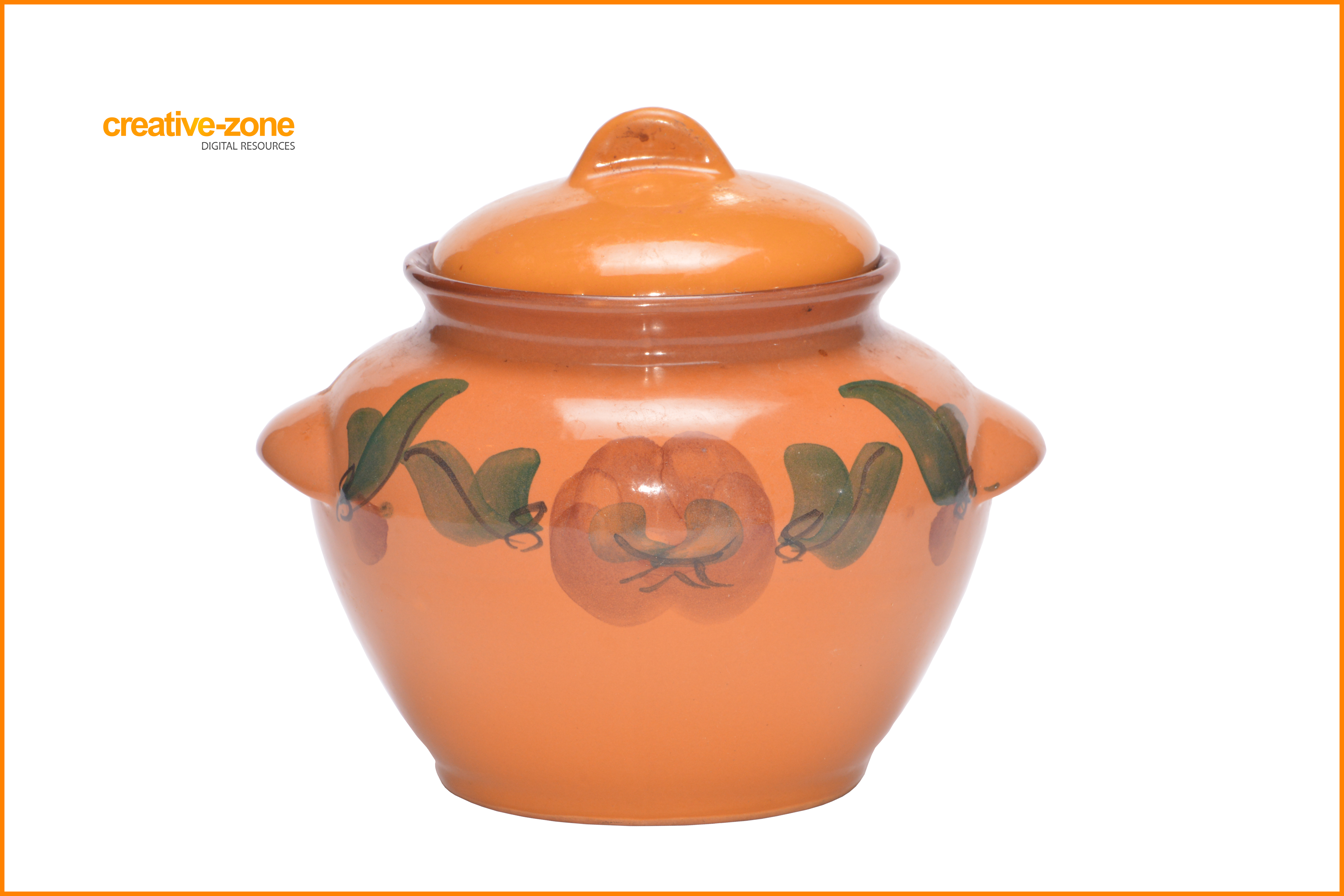 Cooking Ceramic Clay Painted Pot With Lid Transparent - Ceramic (6030x4020), Png Download