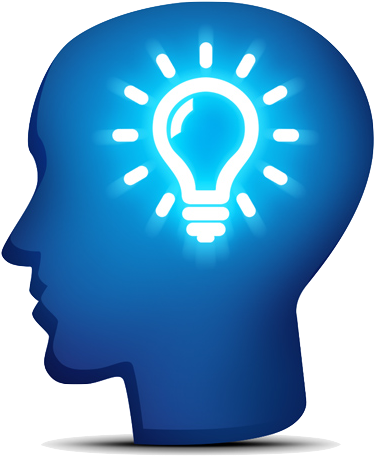 Glowing-idea - Head With Light Bulb (720x540), Png Download