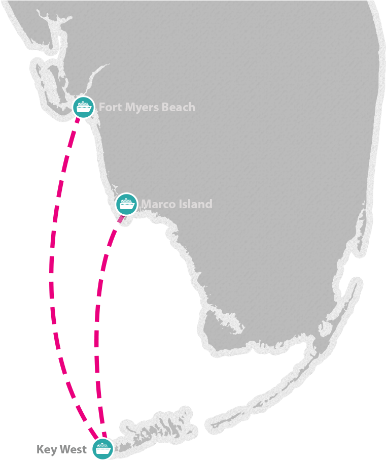 Florida Map Experience Page2 - Key West Express Map (1087x984), Png Download
