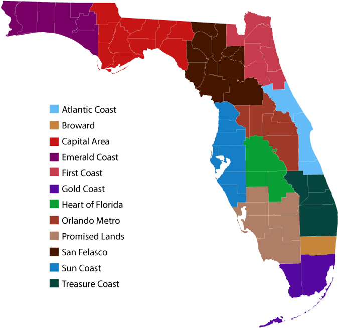 Apa Fl Sections - North Central And South Florida (720x720), Png Download