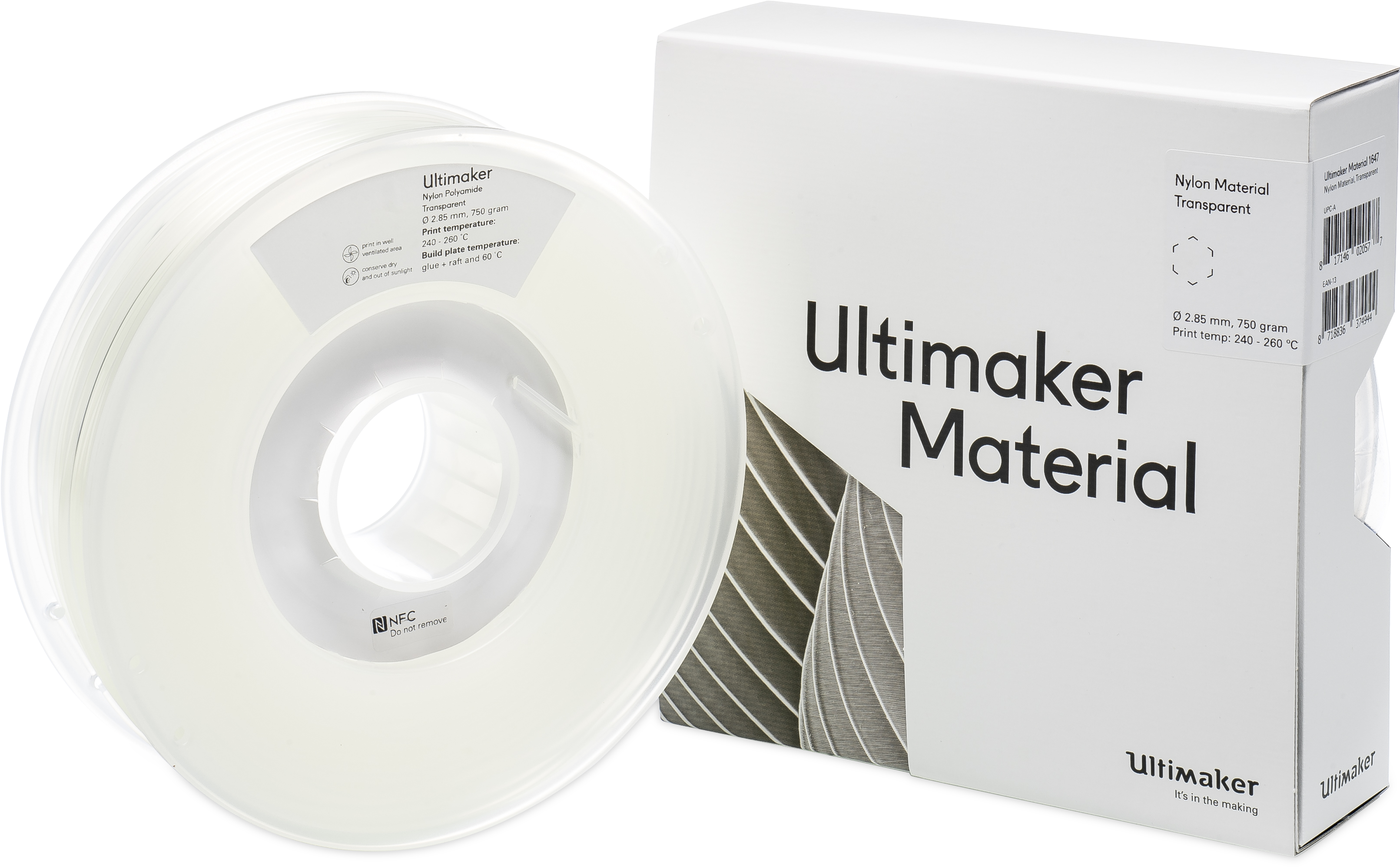 Overstock Ultimaker Nylon Transparent Filament - Ultimaker Pva (3705x2476), Png Download